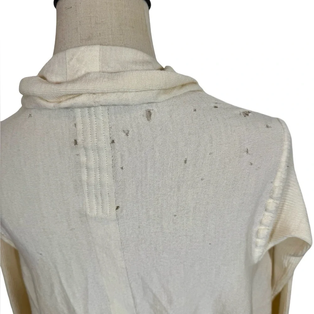 Rick Owens Fogachine SS22 Shawl Wrap Asymmetric Wool Cardigan FLAWED PLEASE READ